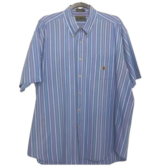 Alexander Julian Colours Preppy Striped Button Down Dress Shirt With Logo XL - Picture 1 of 9